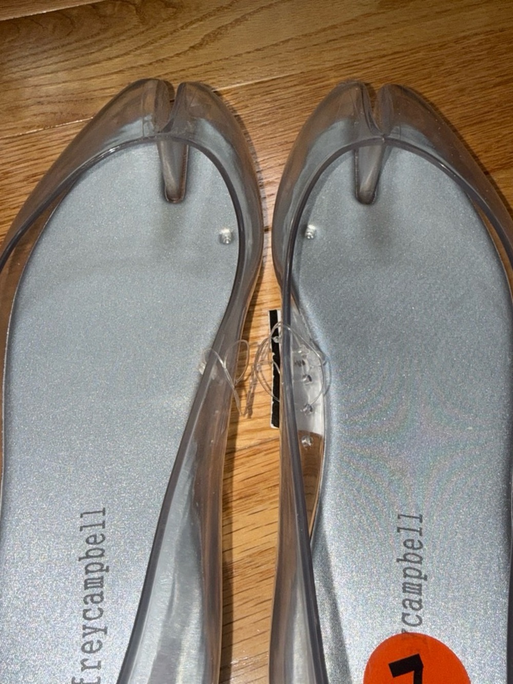 JEFFREY CAMPBELL Fixed Split Toe Jelly Flat - Clear Sz 8 - Picture 5 of 8